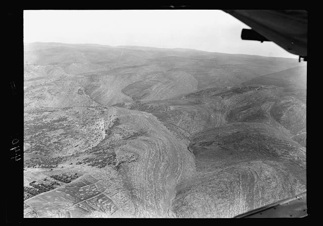 Air views of Palestine. West of Jerusalem. Valley of...