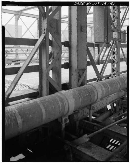 50. View at center of bridge showing connection between...