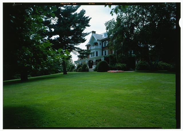 49. Perspective view of the east facade of the mansion...