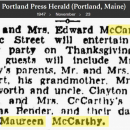 Mary Frances (Pender) McCarthy--Portland Press Herald (Portland, Maine) 23 nov 1947
