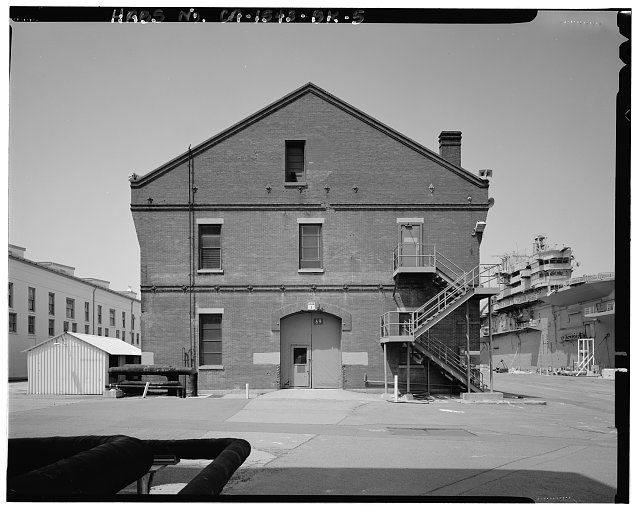 View of south elevation; camera facing north. - Mare...