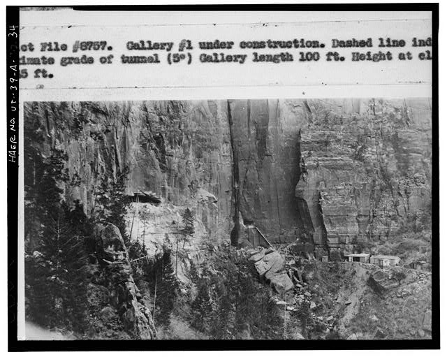 34. GALLERY NO. 1 UNDER CONSTRUCTION. NOTE CONTRACTOR...