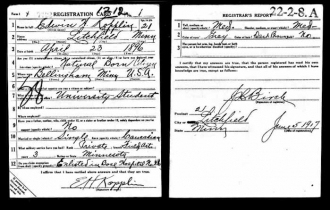 Edwin Herman Kopplin WWI Registration Card