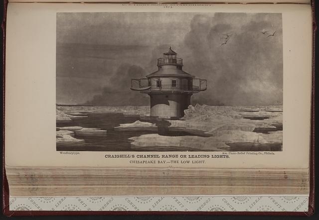 Craighill's channel range or leading lights, Chesapeake...