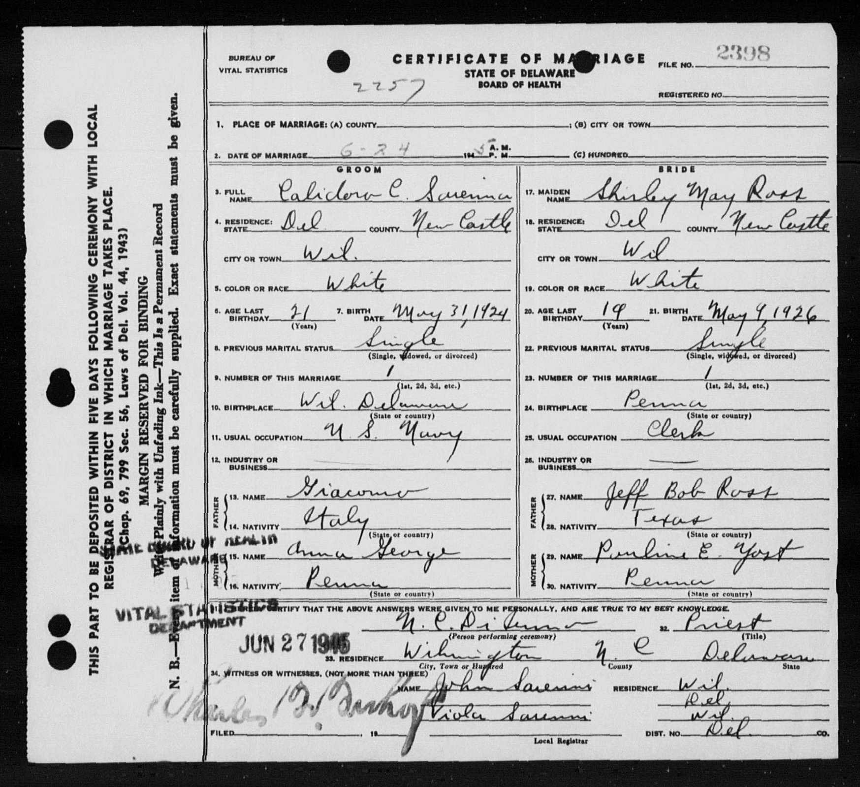 Shirley May Espinosa, Ross