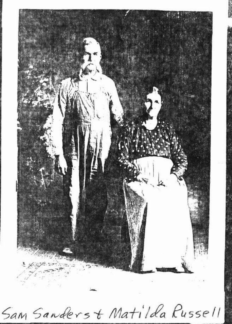 Samuel Sanders & Matilda Russell;Ozark county,MO