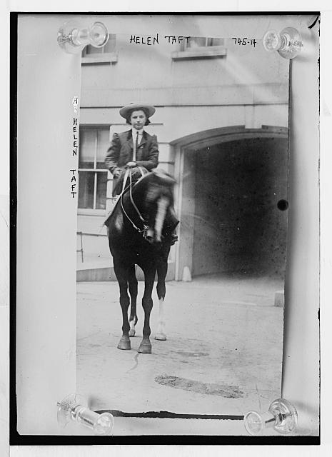Helen Taft, on horse