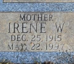 Irene W Bahneman Gravesite
