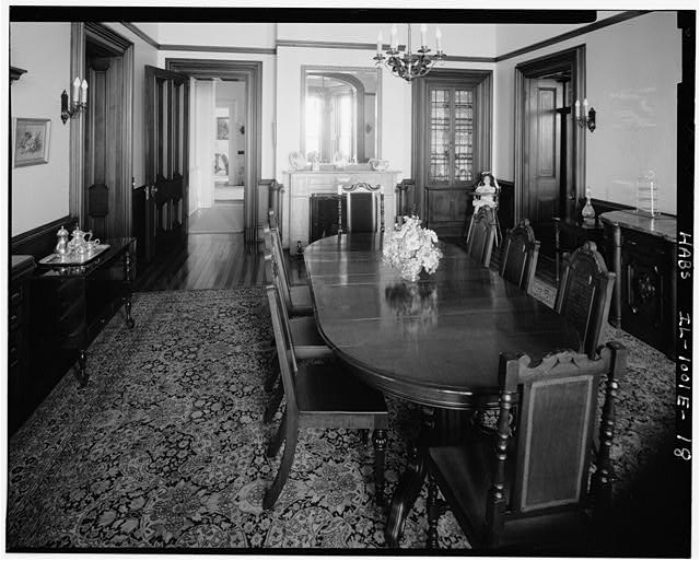18. Overall view of dining room; looking S. (Ceronie) -...