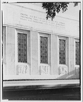 Folger Library exteriors. Center section of Folger...