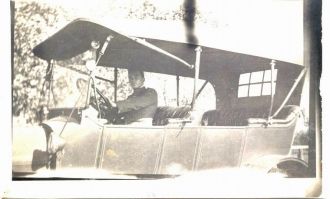 Grandpa William J Dvorak in an old car