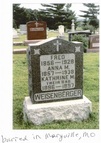 Gravesite of Frederick & Anna Weisenberger