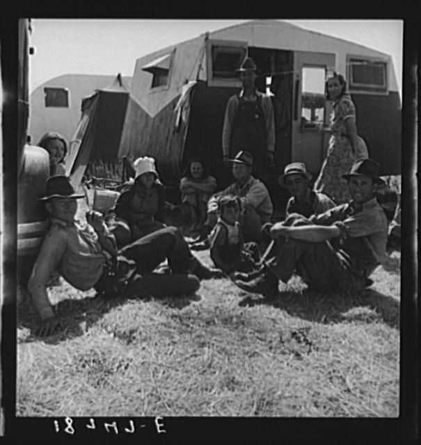 Westley, California. Migrant family in Farm Security...