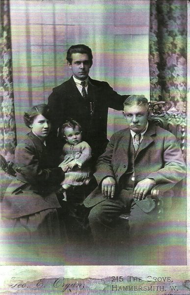 nana and granddad with aunty Soph and great granddad George