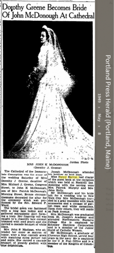Nancy Maynes Barron--Portland Press Herald (Portland, Maine)(8 may 1949)