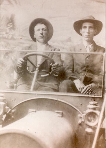 Charley Dulaney (driving) and Willie Jackson Sowers