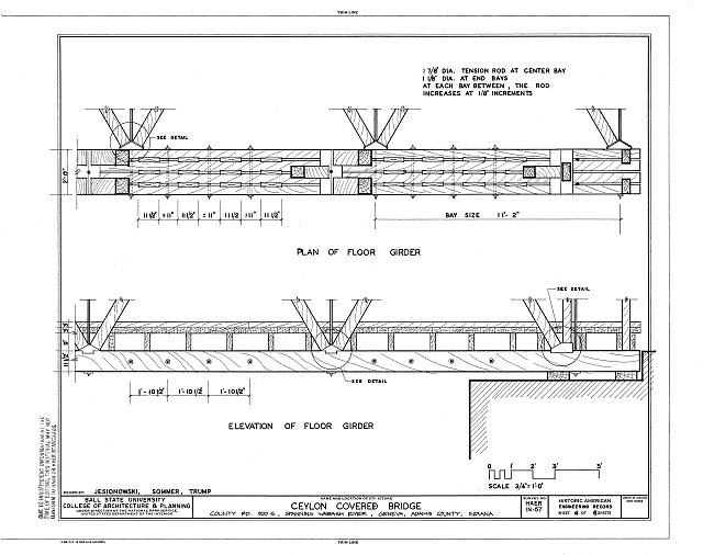 Plan of Floor Girder, Elevation of Floor Girder - Ceylon...