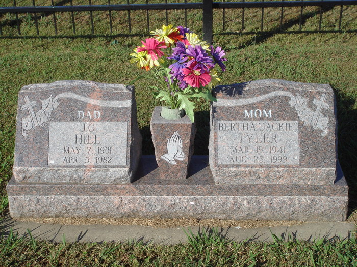 J. C. Hill and Bertha (Tyler) Hill gravesite