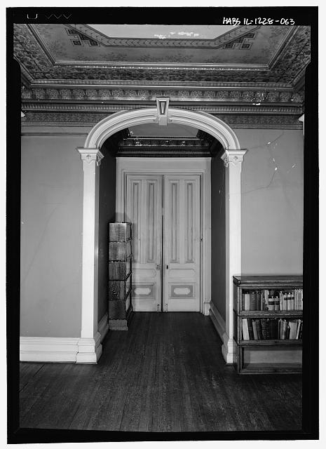 Second floor, hallway, handle arch, pocket doors, and...