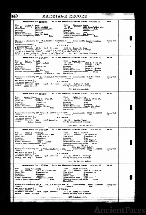 Alred Regis Thayer marriage record