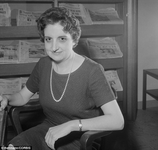 Helen Thomas as a young journalist when women could not join Press Clubs.