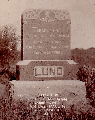 LUND, Larson and Carrie LARSON Lund Gravesite