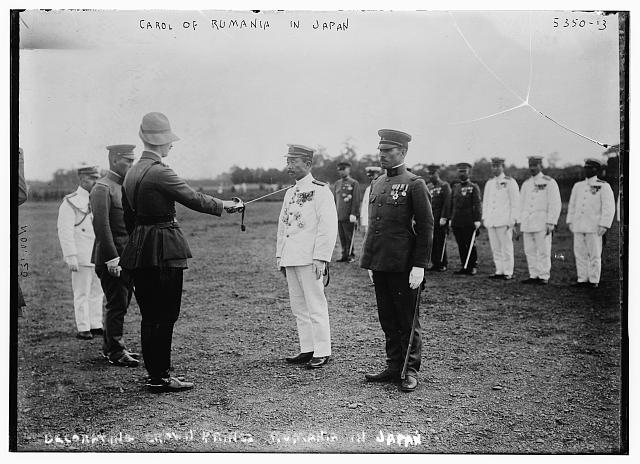 Decorating Crown Prince, Rumania in Japan