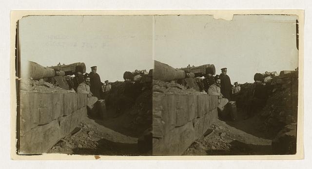 [Six-in. naval gun in a Russian hilside battery,...