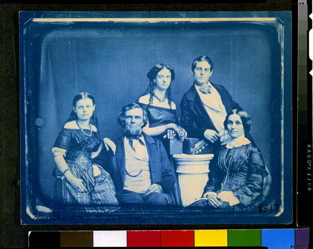 [Mr. Zina Hitchcock Benjamin family, posed left to right:...