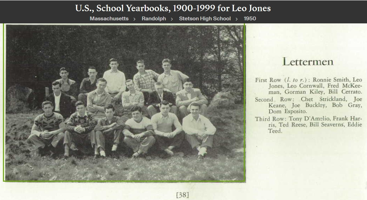 Leo Alexander Jones Jr.--U.S., School Yearbooks, 1900-1999(1950)Letterman
