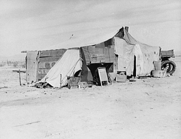 Home of a dust bowl refugee in California. Imperial County