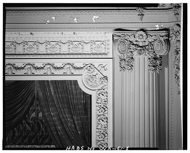 8. DETAIL OF RIGHT CORNER OF PROSCENIUM ARCH AND FLUTED...