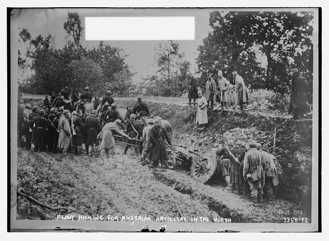 Heavy hauling for Austrian artillery in the north