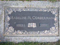 Madeline M Martz Corderman gravesite