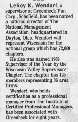LeRoy K Wendorf- National Director