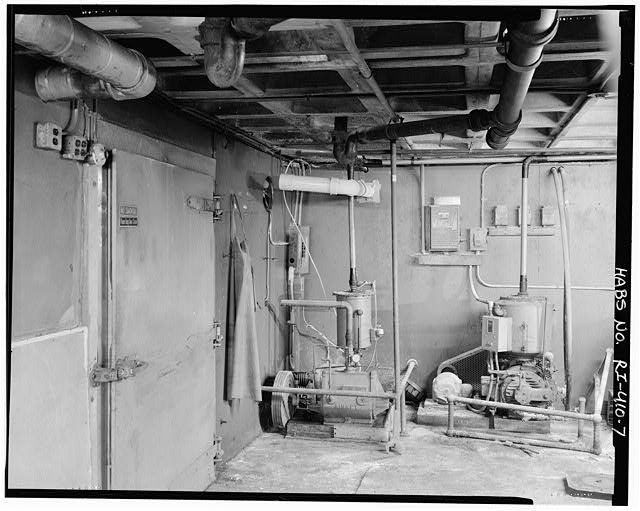 7. Interior view of basement, facing west, showing...