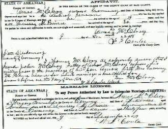 Amos McElroy Marriage  AR