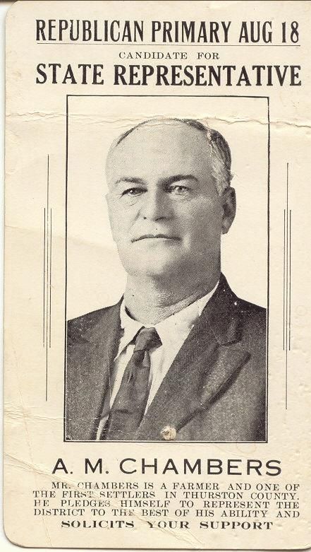 Albert Miner Chambers campaign card