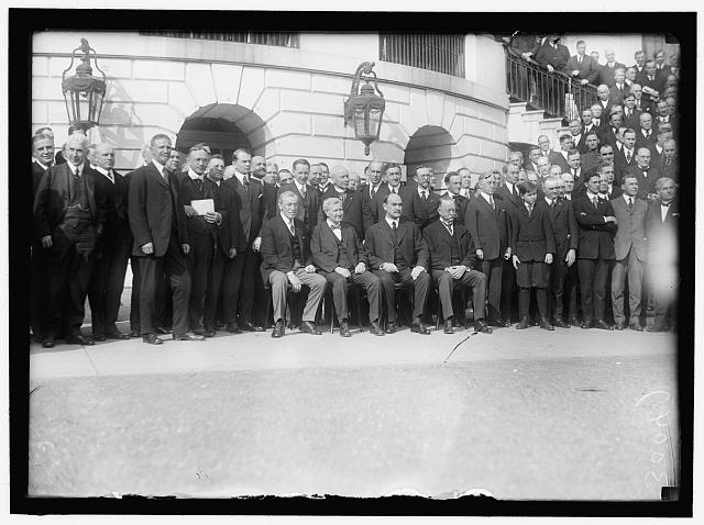 LABOR. LABOR REPS. AT WHITE HOUSE. SEATED: PRESIDENT...