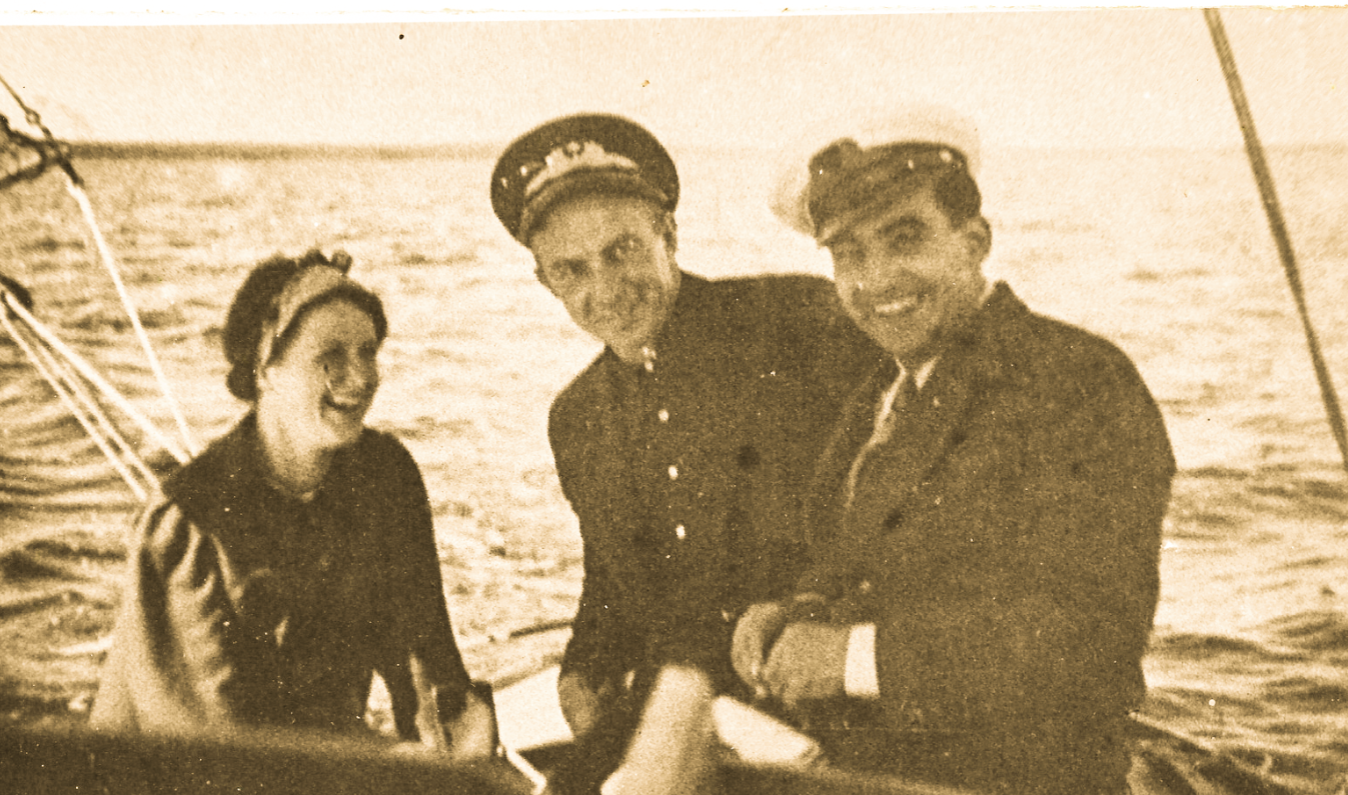Jan Nowosielski, on his ship in Europe sometime between 1930 and 1952.