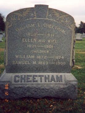 William Cheetham Family Tombstone