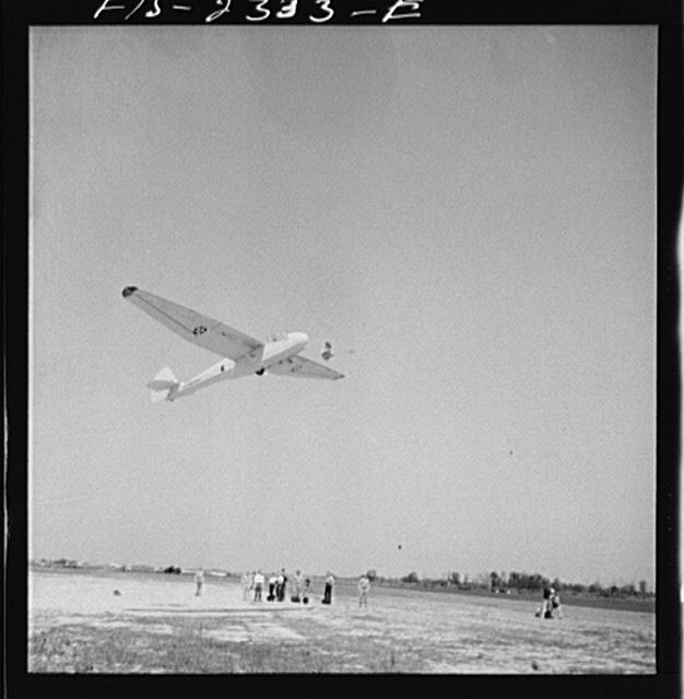 Parris Island, South Carolina. A glider plane being towed...