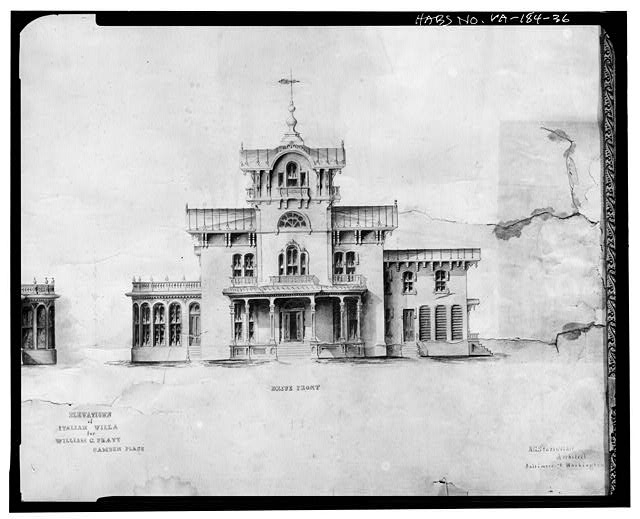 36. Photocopy of detail of ink and wash rendering by N....