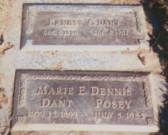 Ernest C. & Marie Dennis Dant Gravestones