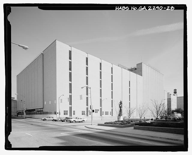 28. View of 1958 service building and southwest corner of...