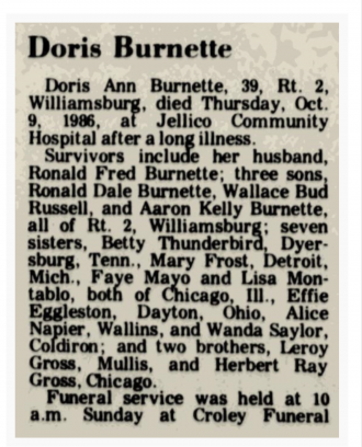 Doris Ann Burnette Obituary