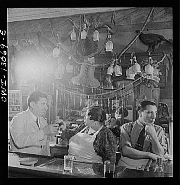 New York, New York. Mr. and Mrs. Di Costanzo at the bar...