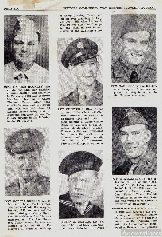 ted stafford's Army Book WW II Chetopa Kansas