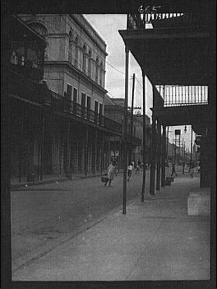 View down Royal Street to the "Haunted House" (Lalaurie...