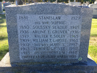 William Thomas LaRose--gravestone back